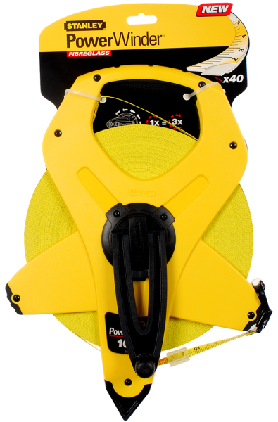 Stanley 2-34-777 Powerwinder Landmeter Fiberglas - 100m - 12,7mm - Detailed view of the product