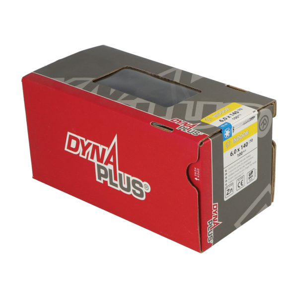 DynaPlus 0281.01.51001 Constructieschroef - TX30 - 6.0 X 140/70mm - Platkop - Deeldraad - Verzinkt (100st) - Detailed view of the product