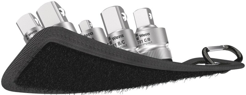 Wera 05042680001 6-delige 781/5 Set 1 Adapterset In Riem - 1/4"+ 3/8"+ 1/2" - Detailed view of the product