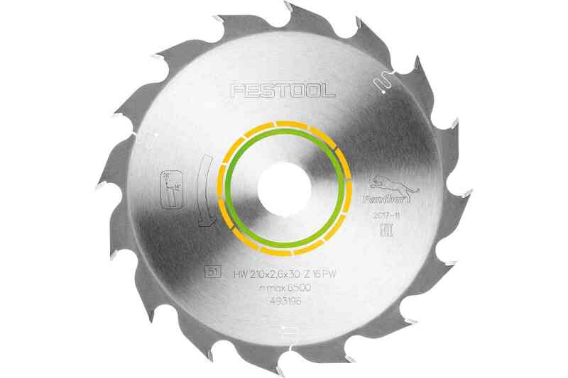 Festool 493196 / 210x2,6x30 PW16 Cirkelzaagblad - 210 X 30 X 16T - Hout