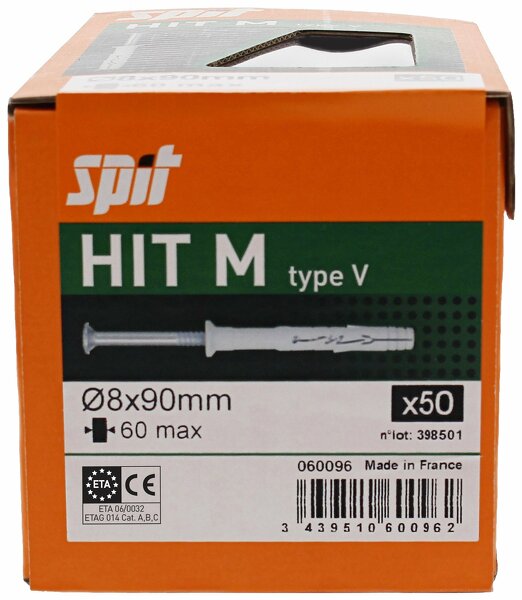 Spit 060096 Slagplug Hit M - 8 X 90mm - PZ2 - Verzonken Schroef (50st) - Detailed view of the product