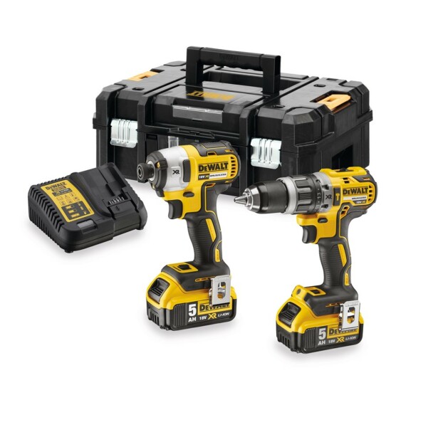 DeWALT DCK266P2T 18V Li-Ion Accu Klopboor-/schroefmachine (DCD796) Slagschroevendraaier (DCF887) Combiset (2 X 5.0Ah Accu) In TSTAK Koffer