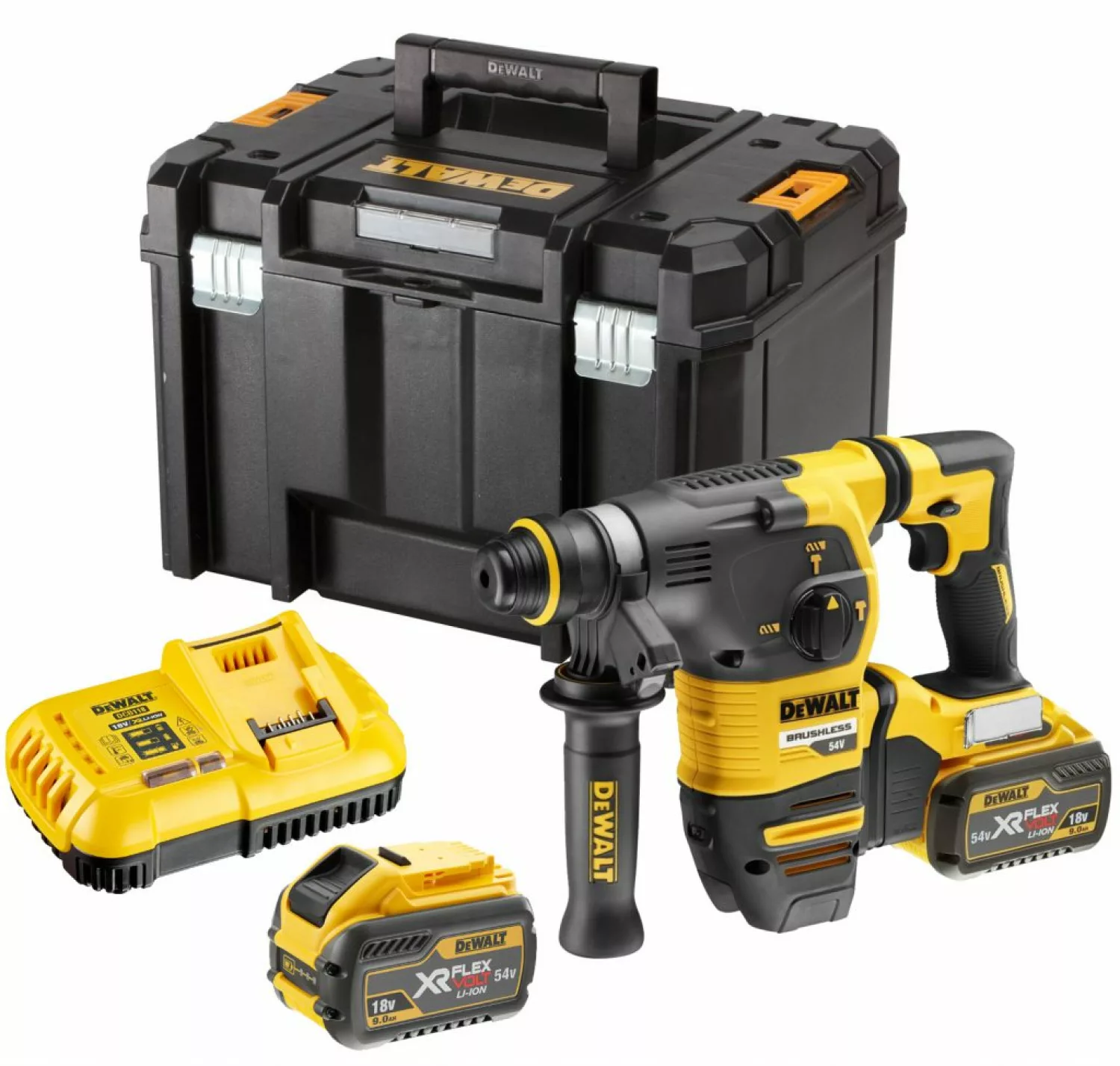 DeWALT DCH333X2 54V Li-ion XR FlexVolt Accu SDS-plus Combihamer Set (2x 9.0Ah) In TSTAK - 3.5J - Koolborstelloos