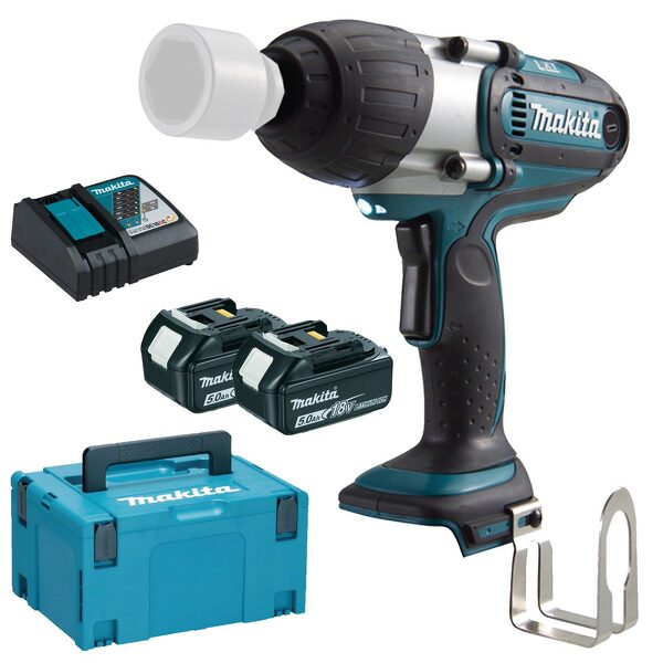 Makita DTW450RTJ 18V Li-Ion Accu Slagmoersleutel Set (2x 5.0Ah Accu) In Mbox - 440Nm - 1/2