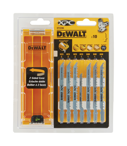 DeWALT DT2296 10 Delig Decoupeerzaagblad Set XPC In Cassette - Hout / Kunststof / Laminaat - Detailed view of the product