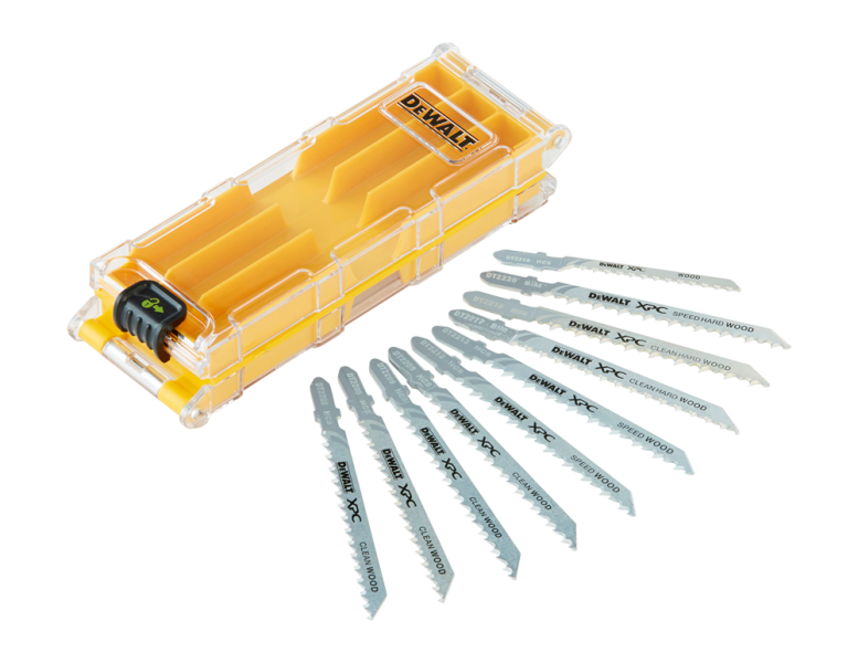 DeWALT DT2296 10 Delig Decoupeerzaagblad Set XPC In Cassette - Hout / Kunststof / Laminaat - Detailed view of the product