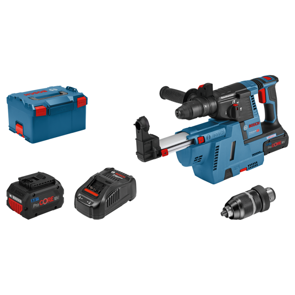 Bosch GBH 18V-26 F 18V Li-Ion Accu SDS-plus Combihamer Set (2x 5.5Ah Accu) Incl. GDE 18V-16 Afzuigsysteem In L-Boxx - 2,6J - Koolborstelloos - Detailed view of the product