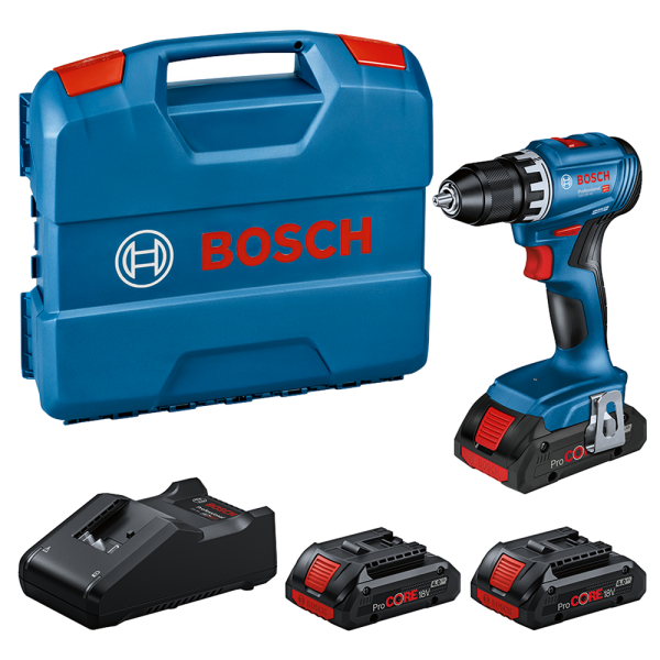 Bosch GSR18V-45 18V Li-ion Accu Schroefboormachine Set (3x 4Ah Accu) In L-Case - 45Nm EAN: 4053423249835