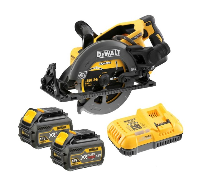 DeWALT DCS577T2 54V XR FlexVolt Li-Ion Accu Cirkelzaag Set (2x 6.0Ah Accu) - 190mm - Koolborstelloos