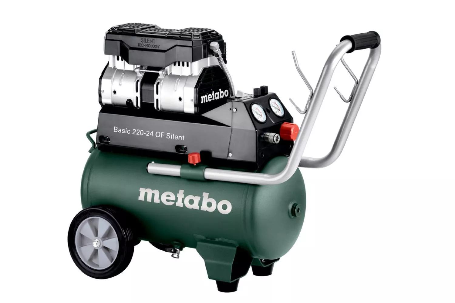 Metabo Basic 220-24 OF Silent Compressor - 1100W - 8 Bar - 24L - 110 L/min