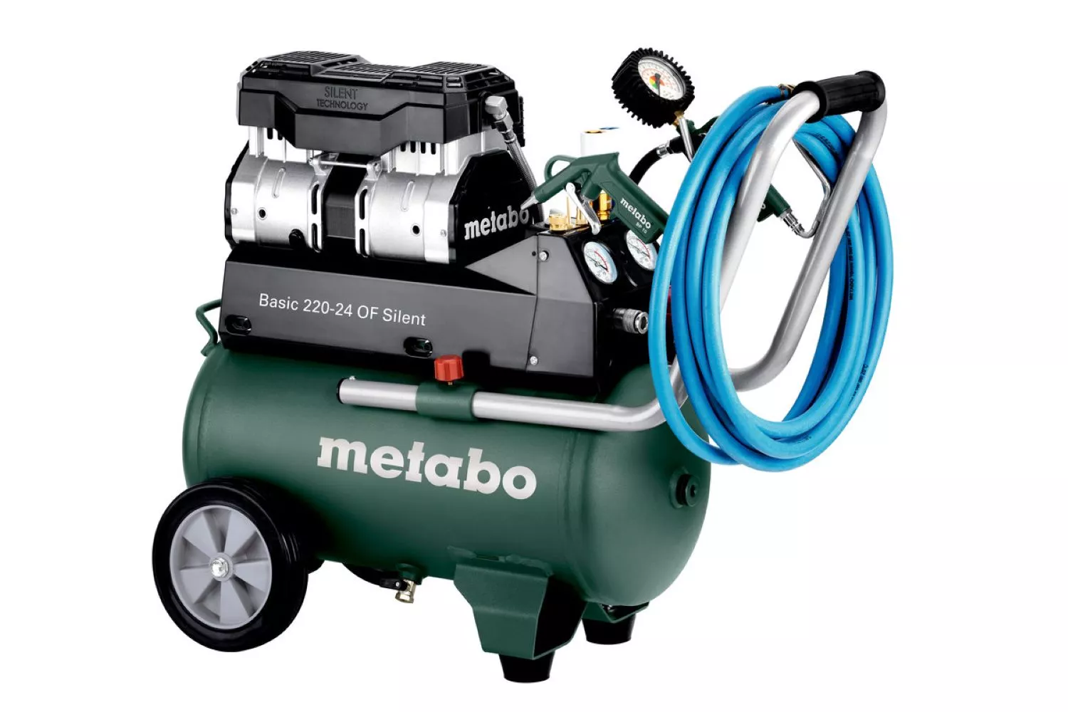 Metabo Basic 220-24 OF Silent Compressor - 1100W - 8 Bar - 24L - 110 L/min thumbnail 2
