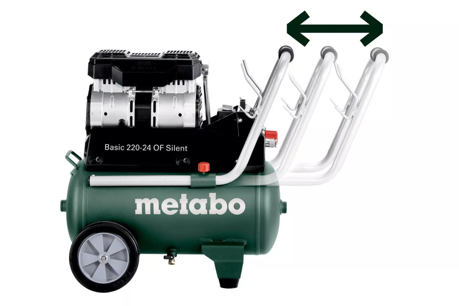 Metabo Basic 220-24 OF Silent Compressor - 1100W - 8 Bar - 24L - 110 L/min thumbnail 4