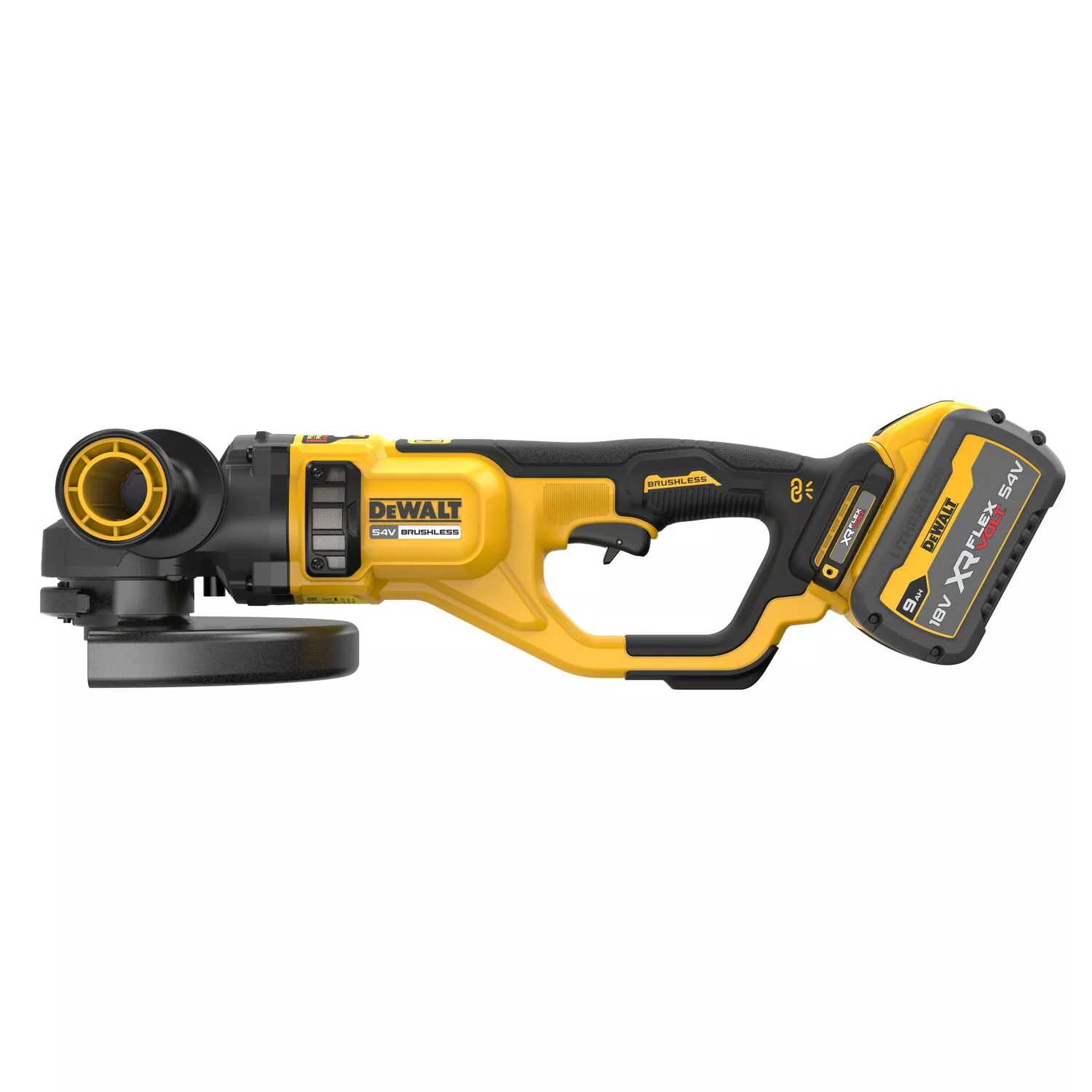 DeWALT DCG460X2 54V Flexvolt Li-ion Accu Haakse Slijper Set (2x 9.0Ah Accu) In Koffer - 230mm thumbnail 3