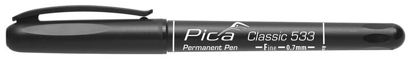 Pica 533/46-1 Classic Permanent Pen - Rond - Zwart - 0,7mm