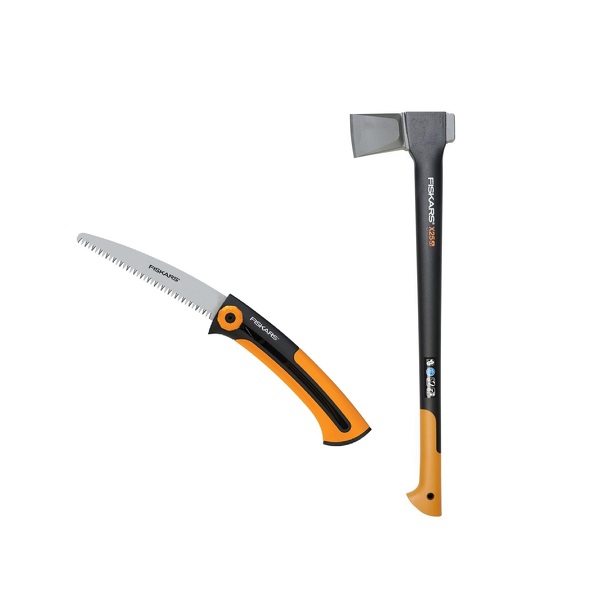 Fiskars 1025437 X25 Kloofbijl XL Inclusief Gratis SW73 Handzaag