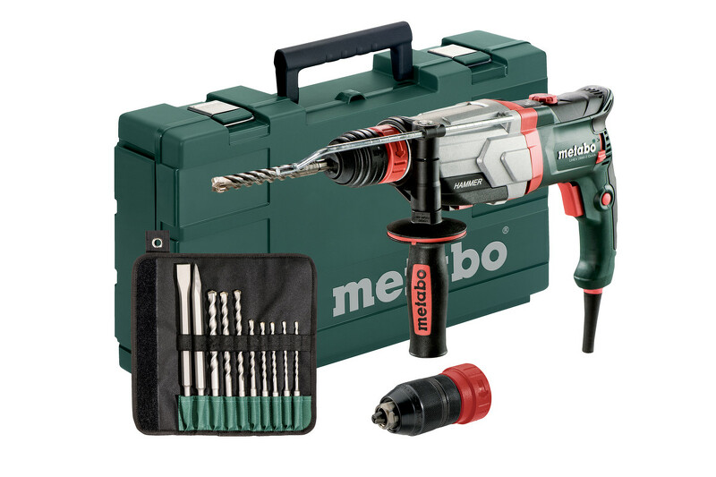 Metabo UHEV 2860-2 Quick Set SDS-Plus Combihamer Incl. 10 Delig Boor- En Beitelset In Koffer - 1100W - 3.4J EAN: 4007430309549