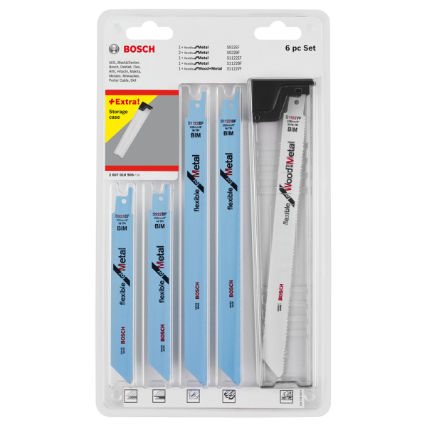 Bosch 2607010906 6 Delige Reciprozaagbladen Set - Hout/Metaal