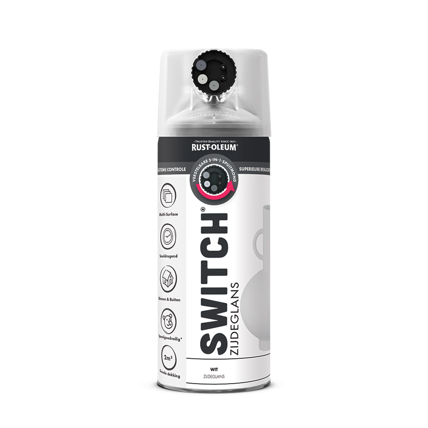 Rust-Oleum Switch Spuitlak - Zijdeglans Wit - 400ml