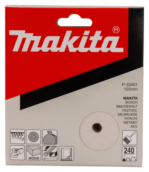 Makita P-33401 Schuurschijf White - K240 - 125mm (10st) - Detailed view of the product