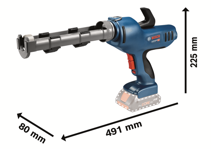 Bosch GCG 18V-310 18V Li-Ion Accu Afdichtingspistool Body - 3,5kN - 310ml - Detailed view of the product