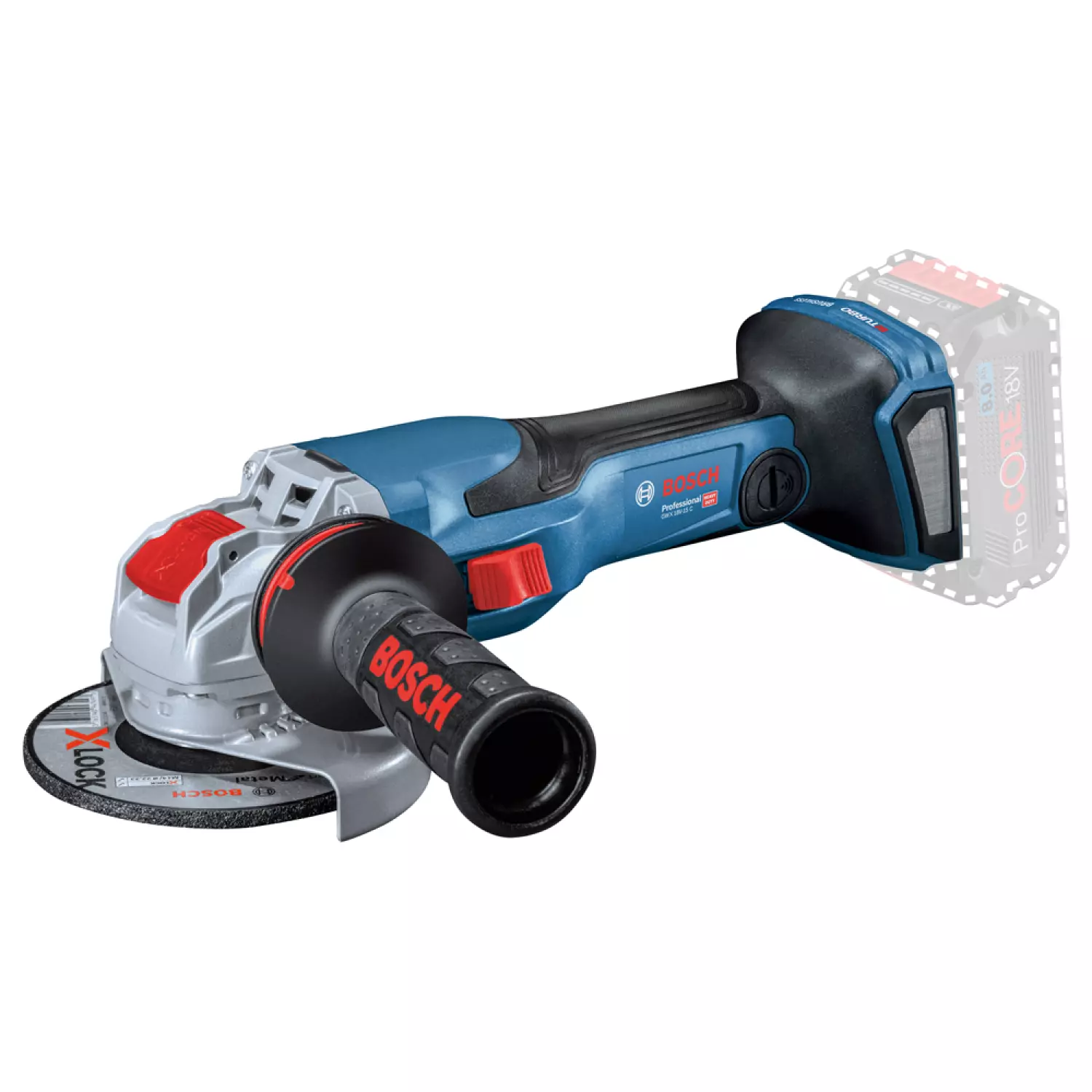 Bosch Professional GWX 18V-15 C Haakse slijper - BITURBO - Met 2x 18V accu (8.0 Ah) en lader - in L-Boxx