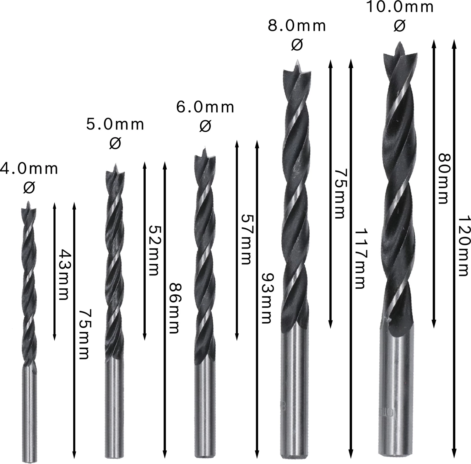 Bosch 2607010527 5-delige Robust Line Houtspiraalboor Set In Cassette - 4-10mm thumbnail 4