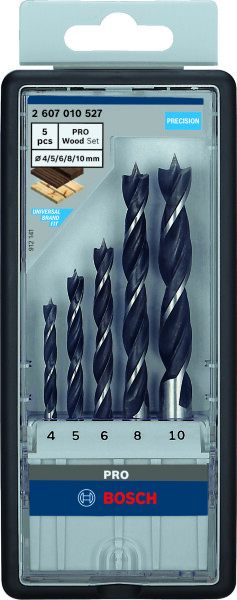 Bosch 2607010527 5-delige Robust Line Houtspiraalboor Set In Cassette - 4-10mm - Detailed view of the product