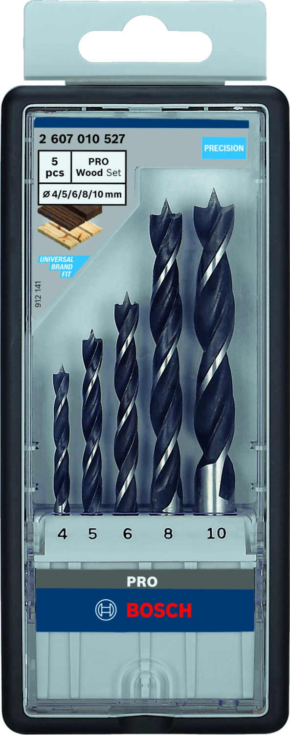 Bosch 2607010527 5-delige Robust Line Houtspiraalboor Set In Cassette - 4-10mm thumbnail 2