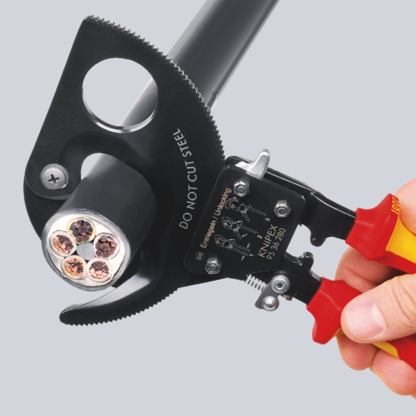 Knipex 9536250 Kabelschaar Ratelprincipe - 250mm - Detailed view of the product