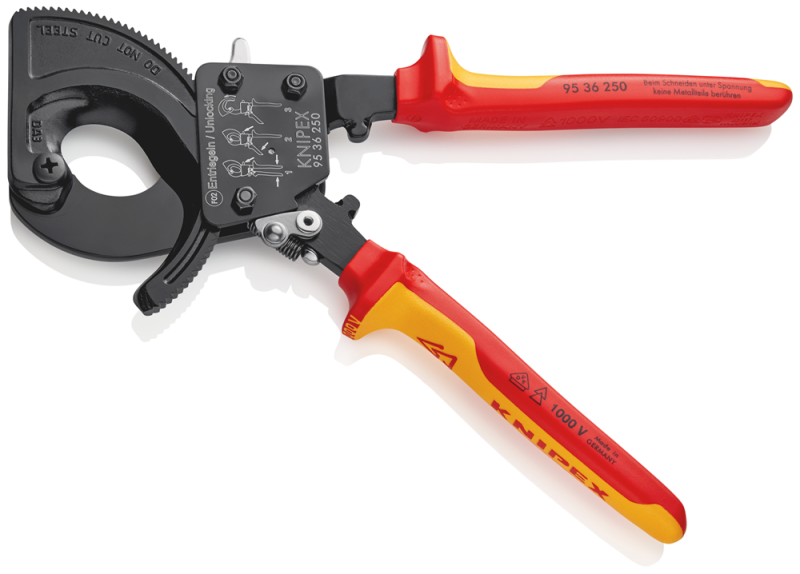 Knipex 9536250 Kabelschaar Ratelprincipe - 250mm - Detailed view of the product