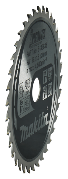 Makita B-33635 Cirkelzaagblad - Hout - Specialized - 136x20x1,5mm - 36T - Detailed view of the product