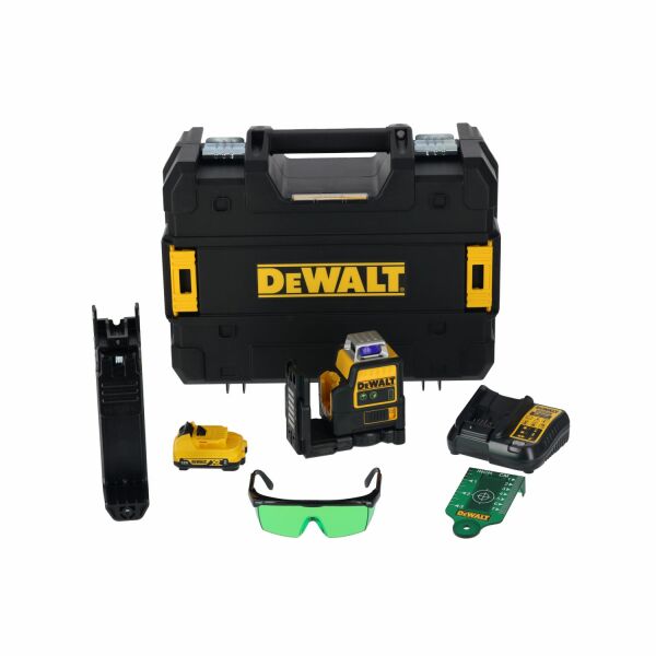 DeWALT DCE0811D1G 10,8V Li-Ion Accu Kruislijnlaser 360 Graden Set (1x 2,0Ah Accu) In Koffer - Groen - 15m EAN: 5035048644058