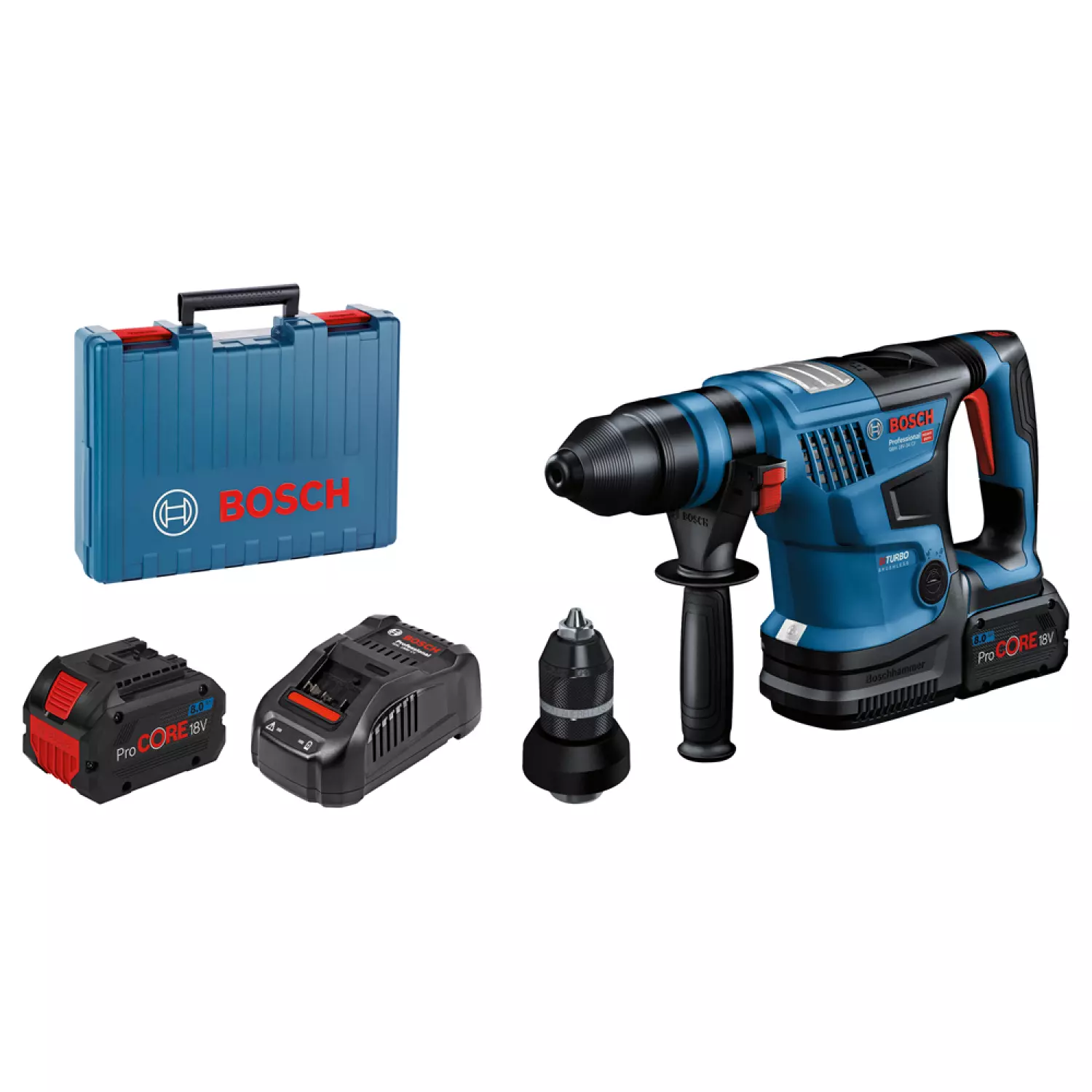 Bosch GBH 18V-34 CF 18V Li-ion Accu BiTurbo Boorhamer Set - 2x ProCORE 18V 8,0 Ah - Koolborstelloos
