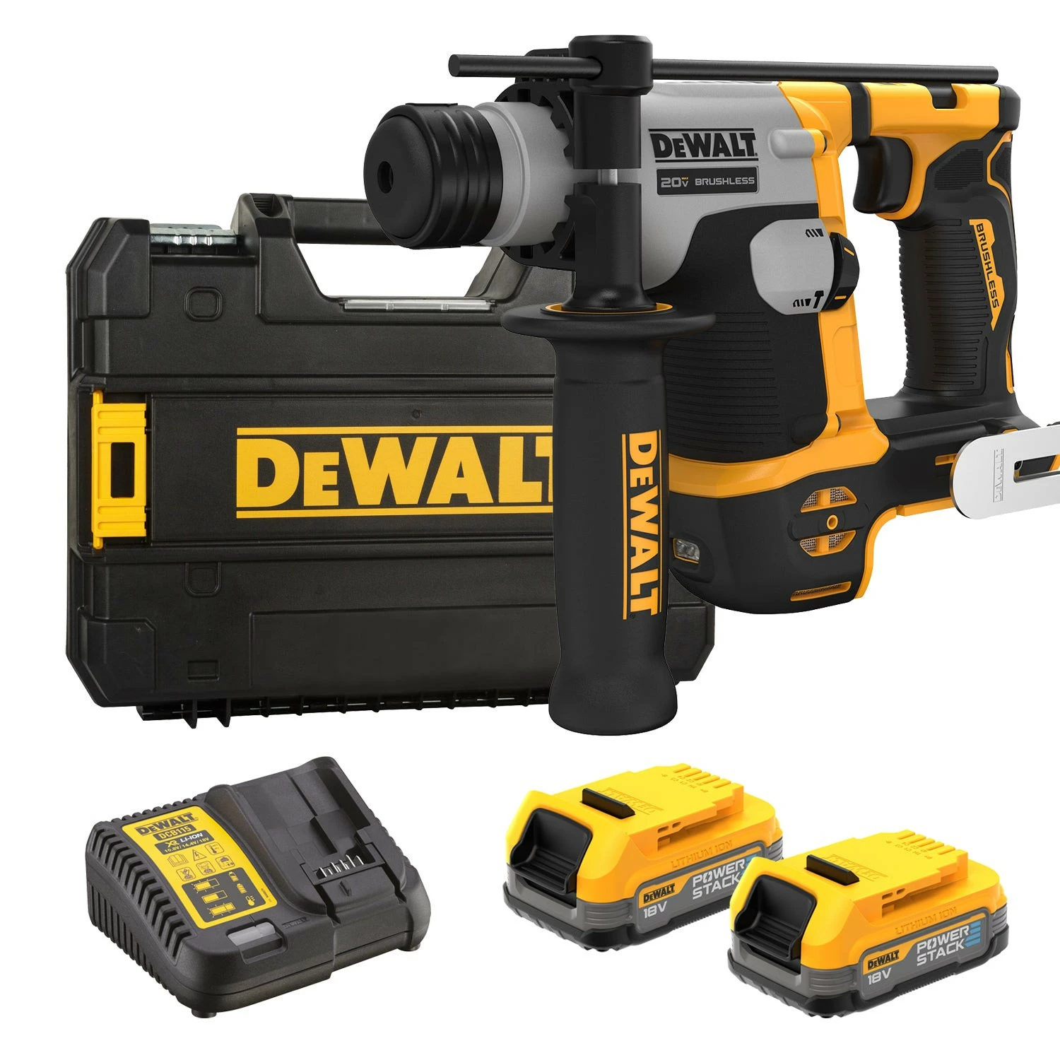 DeWALT DCH172E2T 18V Li-ion XR Accu SDS-plus Boorhamer Set (2x POWERSTACK Accu) In TSTAK - 1.4J - Koolborstelloos