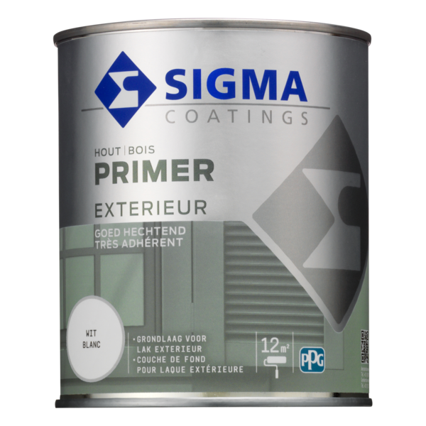 Sigma Exterieur Primer Mat - Betere Hechting - Ideale Grondlaag voor Houtlak - Wit - 0.75L