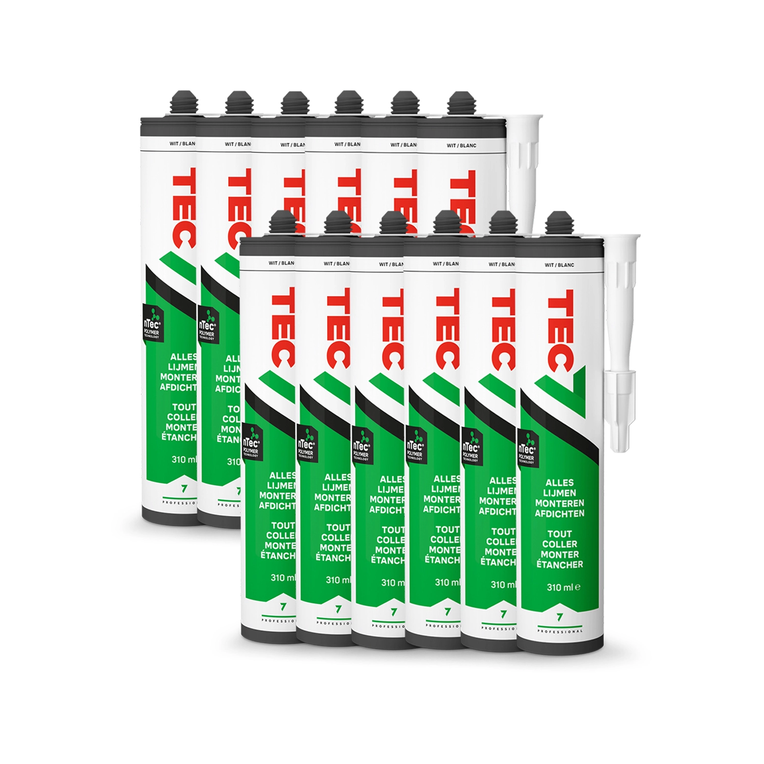 TEC7 Montagekit - Wit - Koker - 310ml (12st)