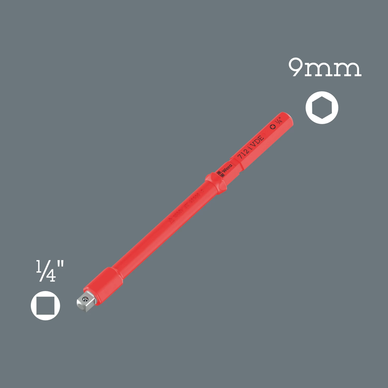 Wera 05006642001 Kraftform Kompakt A VDE 712 I Adapterkling Geïsoleerd - 1/4"X 154mm thumbnail 3