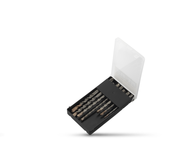 Fit-to-Fix 009-KA070076 7-delige Uni SDS-Plus Premium Hamerborenset - 2-snijder - PVC - 5-6-8x110mm + 6-8-10-12x160mm