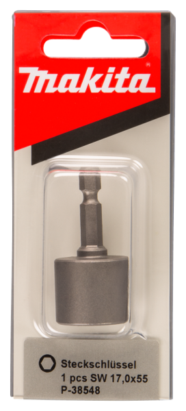 Makita P-38548 Dopsleutel - Zeskant - 17mm - 1/4"(L=55mm) - Detailed view of the product