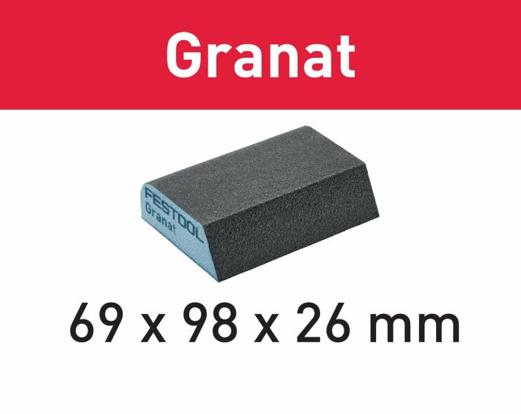 Festool GRANAT 69x98x26 120 CO GR/6 Schuurblok - K120 (6st) - Detailed view of the product