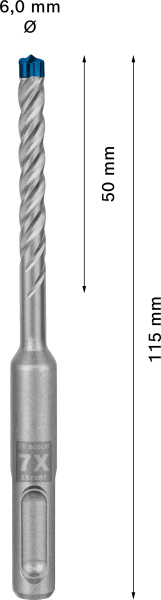 Bosch 2608900159 EXPERT Hamerboor SDS Plus-7X 10st 6x50x115mm - Detailed view of the product