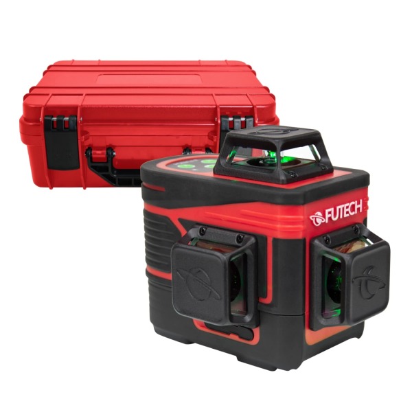 FUTECH MC3D Multicross 3D Compact Kruislijnlaser Set Incl. Statief In Koffer - Groen - 2x 150m - 3 Lijnen - Detailed view of the product