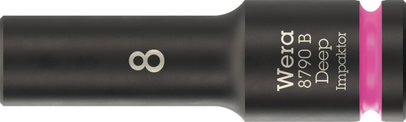 Wera 05005550001 8790 B Impaktor Deep Lange Krachtdop - 3/8"- Zeskant - 8 X 63 Mm