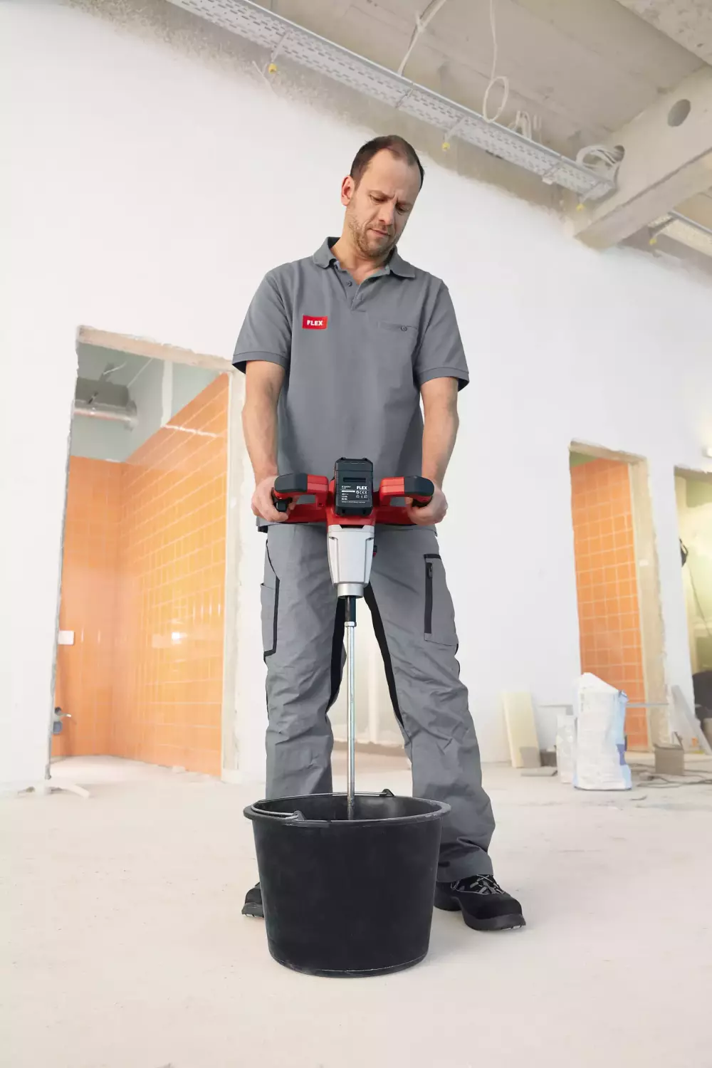 Flex MXE 18.0-EC WR2 120 Li-Ion Accu Mixer Body Met 3-traps Toerentalschakelaar - 2 Snelheden - 18V thumbnail 4