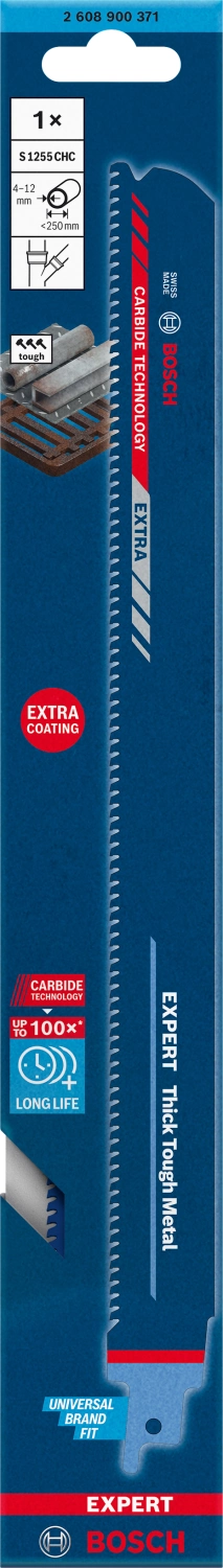 Bosch EXPERT S1255CHC Thick Tough Metal Reciprozaagblad - 250mm - Metaal thumbnail 2