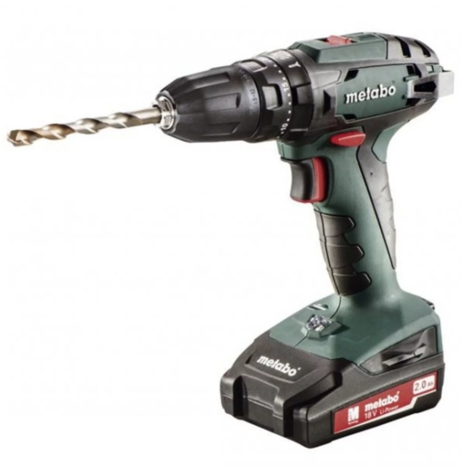 Metabo BS 18 Accu boorschroefmachine 18 Volt 2 x 2.0 Ah Li-Power. SC 60 Plus. 10 mm boorhouder