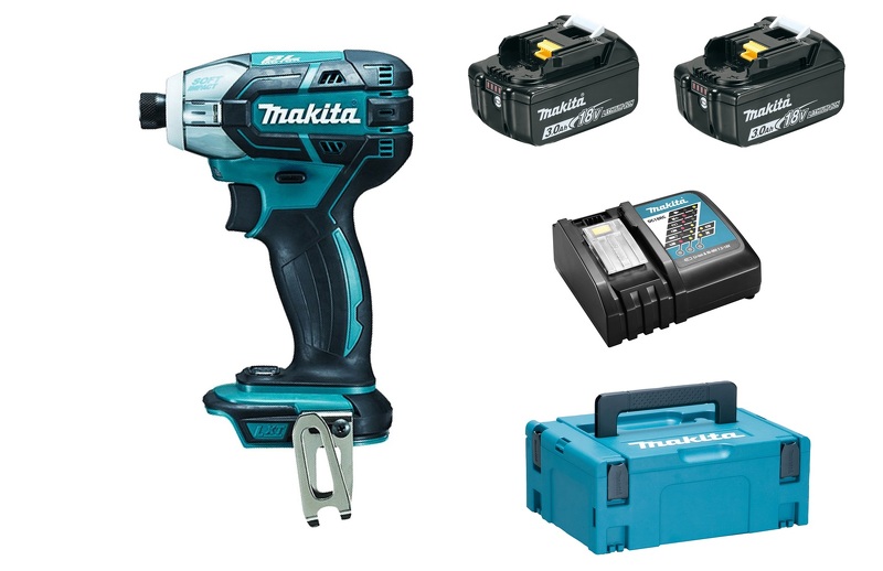 Makita DTS141RFJ 18V Li-Ion Accu Impuls Slagschroevendraaier Set (2x 3.0Ah Accu) In Mbox - Koolborstelloos EAN: 88381684521