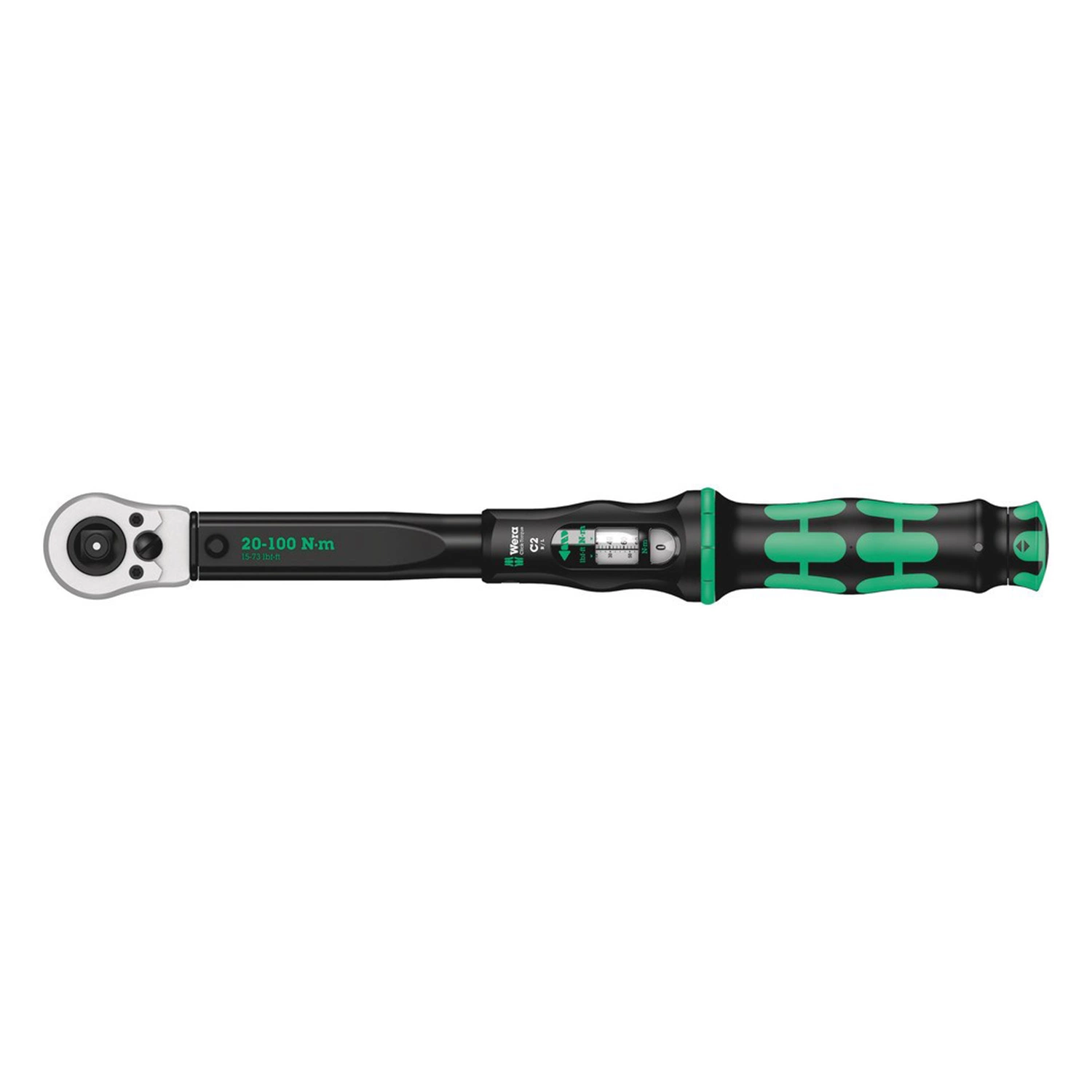 Wera 05075625001 Click-Torque C 2 Push R/L Draaimomentsleutel - 20-100 Nm - Doorsteekvierkant 1/2"- Rechts/Links