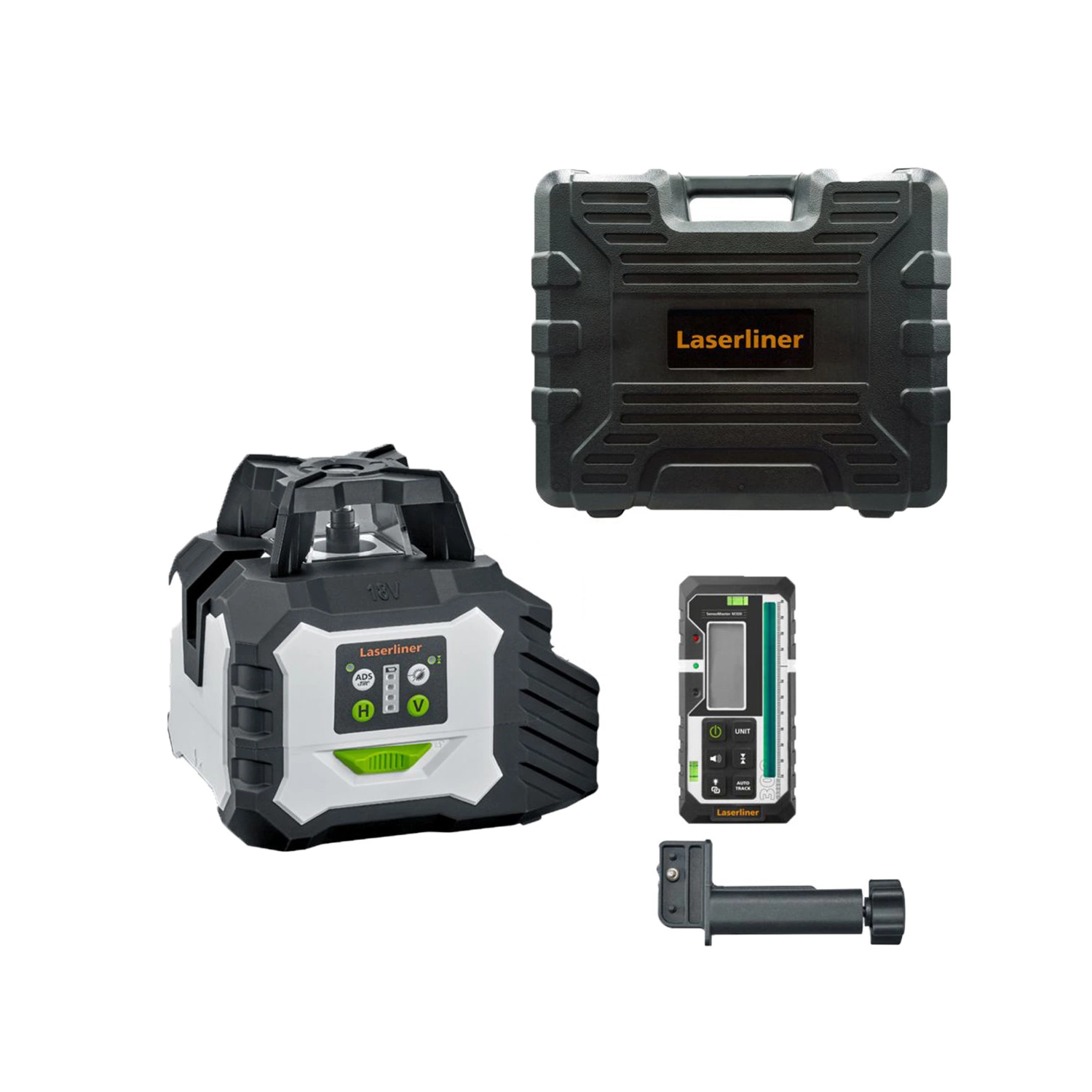 Laserliner Duraplane GMX-18V 360° Kruislijnlaser Incl. Ontvanger In Koffer - 3 Lijnen - Groen - 60m - IP54 afbeelding 1