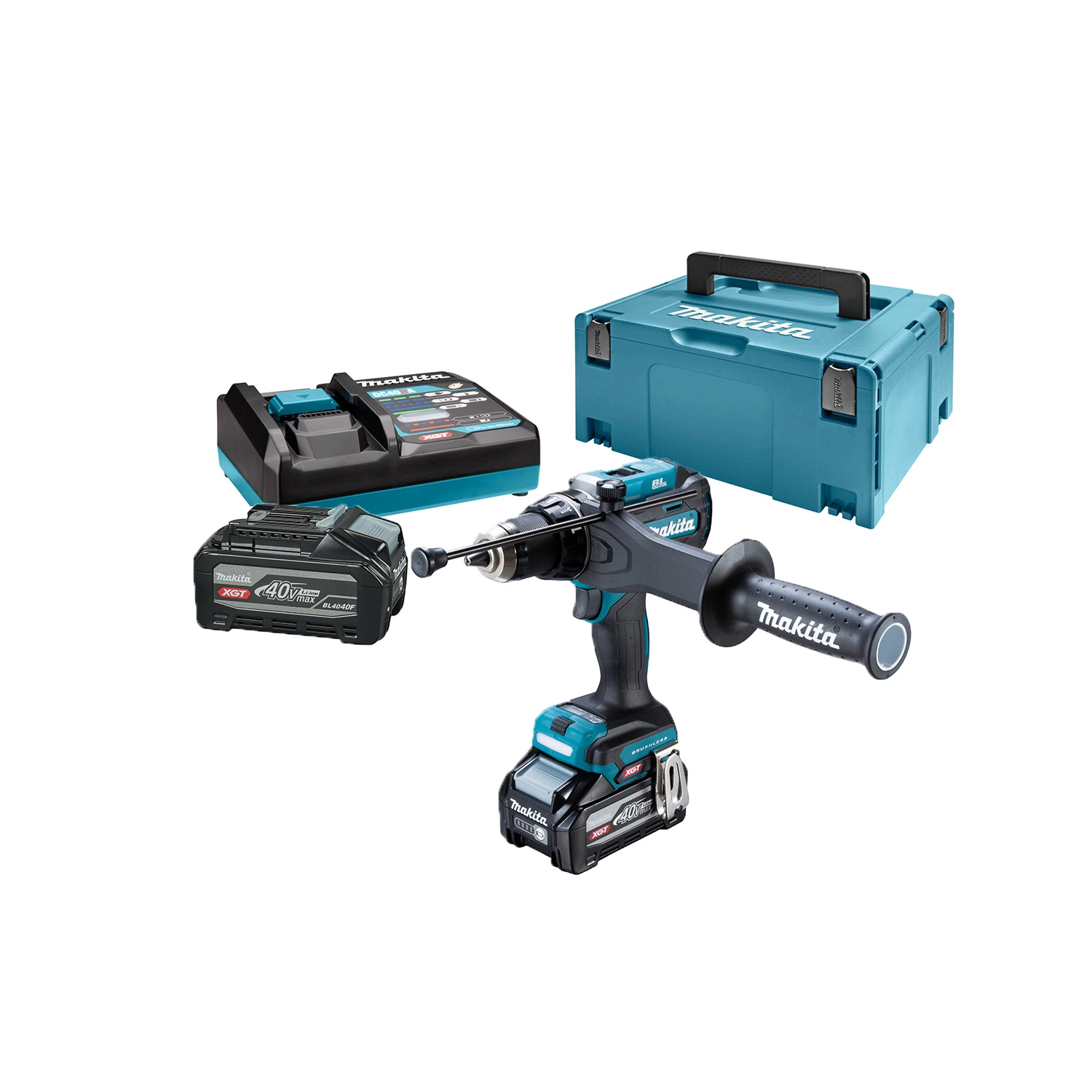 Makita HP003GU201 XGT 40V Max Li-ion Accu Klopboor-/schroefmachine Set (2x 4.0Ah) In Mbox